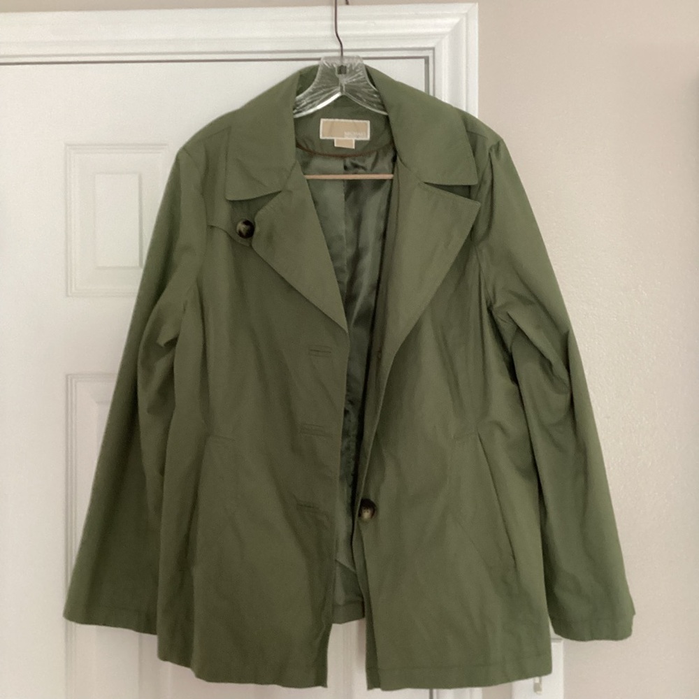 Michael Kors Green Trench Coat Classic Design